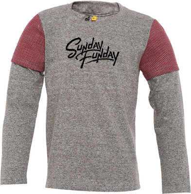 

Insta Fab Boys Solid Cotton T Shirt(Grey, Pack of 1)