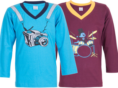 

Ultra Fit Boys Printed Cotton T Shirt(Multicolor, Pack of 2), Tourq;wine