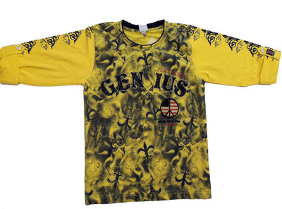 

Pogo Boys Printed Hoisery, Cotton T Shirt(Yellow, Pack of 1