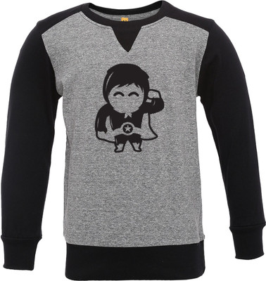 

Insta Fab Boys Solid Cotton T Shirt(Grey, Pack of 1