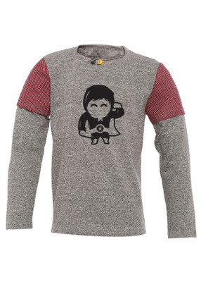 

Insta Fab Boys Solid Cotton T Shirt(Grey, Pack of 1