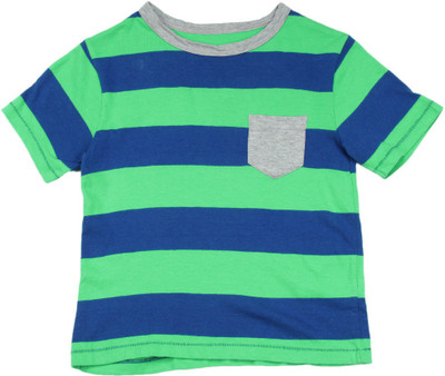 

The Children's Place Boys Striped Cotton T Shirt(Green, Pack of 1, 1219