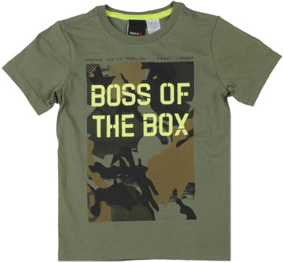 

REEBOK Boys Printed Cotton T Shirt(Dark Green, Pack of 1, Cangre