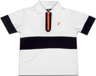 

NautiNati Boys Solid Rayon T Shirt(White, Pack of 1
