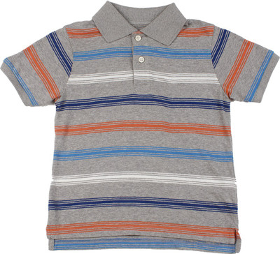 

The Children's Place Boys Striped Cotton Polyester Wool Blend T Shirt(Grey, Pack of 1, 1137