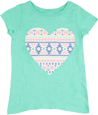 

Carter's Girls Printed Cotton T Shirt(Green, Pack of 1, Teal (446)