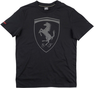 

Puma Boys Printed Cotton T Shirt(Black, Pack of 1, Moonless night