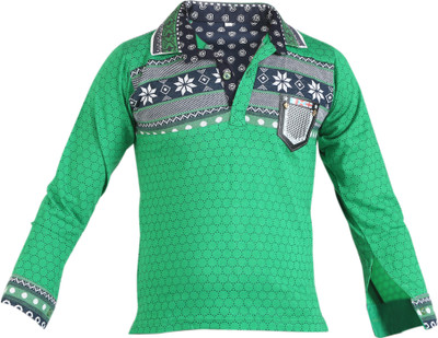 

Awack Boys Printed Coton T Shirt(Green, Pack of 1