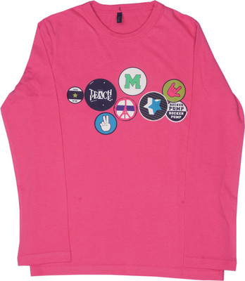 

United Colors of Benetton Boys Printed Cotton T Shirt(Pink, Pack of 1, K27