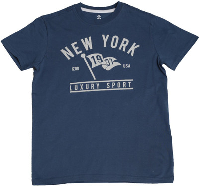 

Izod Boys Printed Cotton T Shirt(Blue, Pack of 1, Ultra marine
