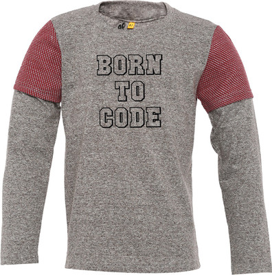 

Insta Fab Boys Solid Cotton T Shirt(Grey, Pack of 1