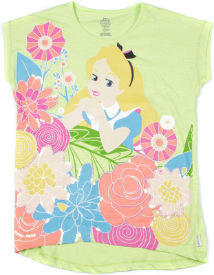 

Alice in Wonderland Girls Printed Cotton T Shirt(Green