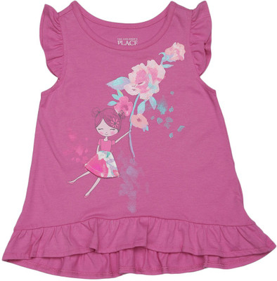 

The Children's Place Girls Printed Cotton T Shirt(Pink, Pack of 1, Ay