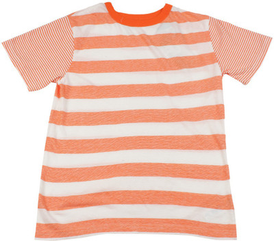 

The Children's Place Boys Striped Cotton T Shirt(Orange, Pack of 1, Qp