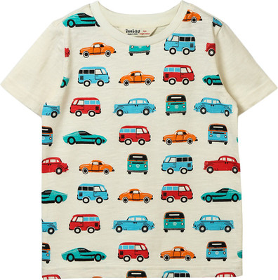 

Beebay Boys Graphic Print T Shirt(White, Pack of 1), Off white