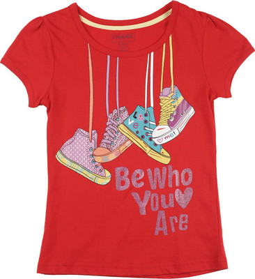 Cherokee Girls Printed Cotton T Shirt(Red