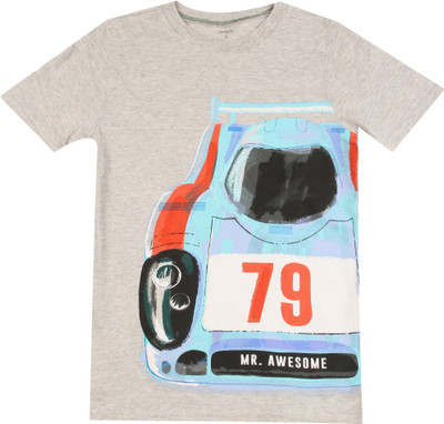 

Carter's Boys Printed Cotton T Shirt(Grey, Pack of 1, Heather (053)