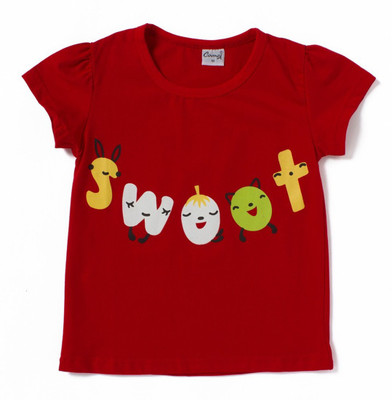 

Camey Girls Printed T Shirt(Red