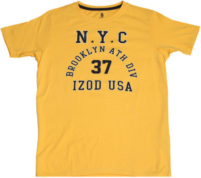 

Izod Boys Printed Cotton T Shirt(Yellow, Pack of 1
