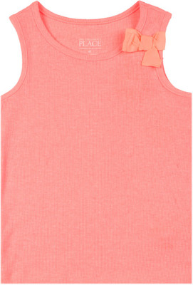 

The Children's Place Girls Solid Cotton T Shirt(Pink, Pack of 1, 1010