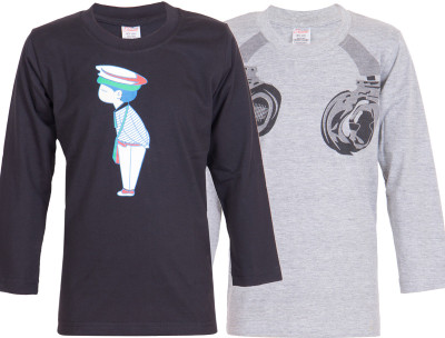 

Ultra Fit Boys Printed Cotton T Shirt(Multicolor, Pack of 2), Dgrey;grey