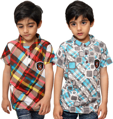

Crux & Hunter Boys Printed Cotton T Shirt(Multicolor, Pack of 2