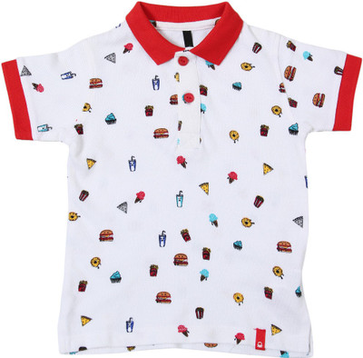

United Colors of Benetton Boys Printed Cotton T Shirt(White, Pack of 1, 101