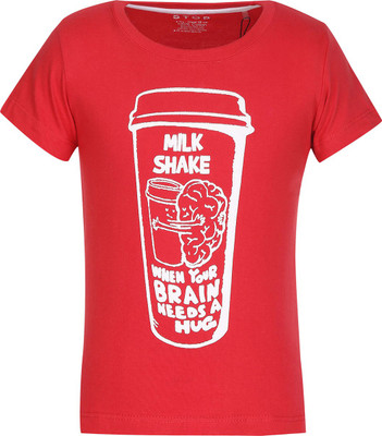 

Stop By Shoppers Stop Girls Graphic Print Cotton T Shirt(Red, Pack of 1