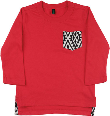 

United Colors of Benetton Boys Solid Cotton T Shirt(Red, Pack of 1, K11