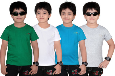 

FabTag - Dongli Boys Solid Cotton T Shirt(Multicolor, Pack of 4