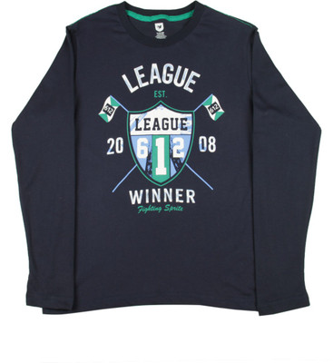 

612 League Boys Printed Cotton T Shirt(Dark Blue, Pack of 1, Navy