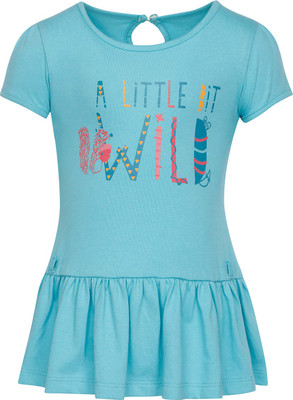 

Life by Shoppers Stop Girls Printed Cotton T Shirt(Blue, Pack of 1