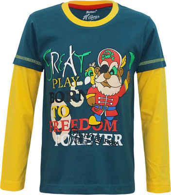 

Kothari Boys Printed Cotton T Shirt(Green, Pack of 1, Bgreen
