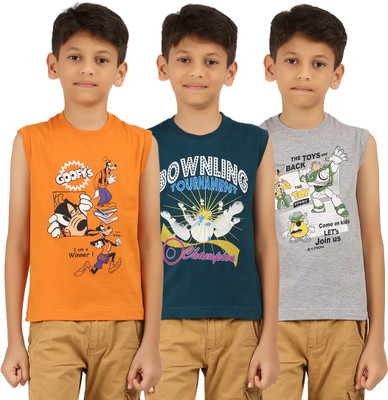 

Frang Boys Solid Cotton T Shirt(Grey, Pack of 3, Red