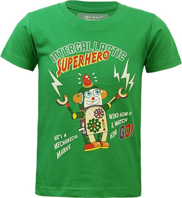 

Kothari Boys Printed Cotton T Shirt(Green, Pack of 1