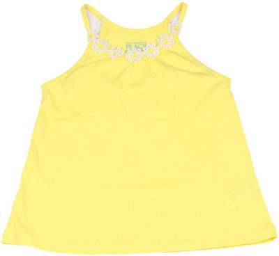 

The Children's Place Girls Self Design Cotton T Shirt(Yellow, Pack of 1, 1207