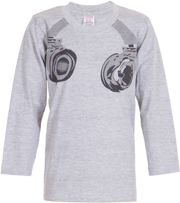

Ultra Fit Boys Printed Cotton T Shirt(Grey, Pack of 1)