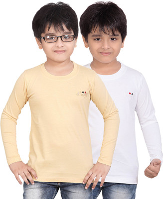 

FabTag - Dongli Boys Solid Cotton T Shirt(Multicolor, Pack of 2