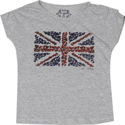 

Lee Cooper Juniors Girls Printed Cotton T Shirt(Grey, Grey melange
