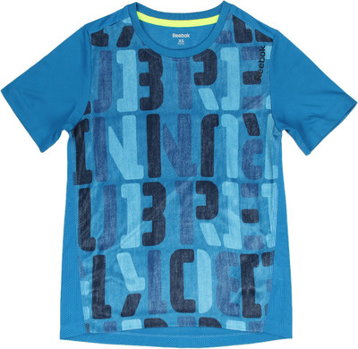 

REEBOK Boys Solid Polyester T Shirt(Blue, Pack of 1, Eneblu