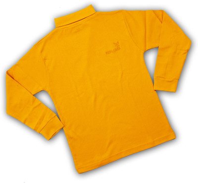 Kid's Care Boys Solid Cotton Blend Regular T Shirt(Yellow, Pack of 1)