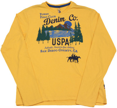 

US Polo Kids Boys Solid Cotton T Shirt, Dk yellow