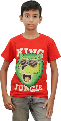 

Kothari Boys Printed Cotton T Shirt(Red, Pack of 1