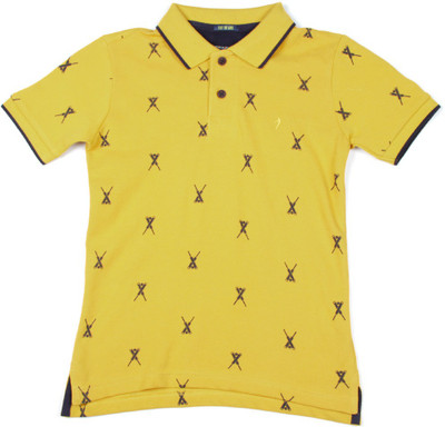 

Indian Terrain Boys Printed Cotton T Shirt(Gold, Pack of 1