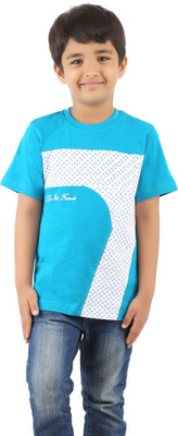 

Last Bench Boys Printed Cotton T Shirt(Blue, Pack of 1, Teal;white