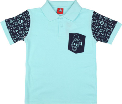 

Disney Mickey Boys Solid Cotton T Shirt(Blue, Pack of 1