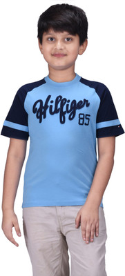 

Tommy Hilfiger Boys Solid T Shirt(Blue, Pack of 1, Light blue
