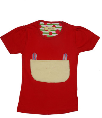 

Indirang Girls Printed Cotton T Shirt(Red, Pack of 1