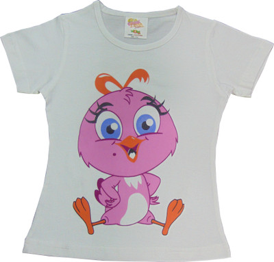 

Eena Meena Deeka Girls Printed Cotton T Shirt(White, Pack of 1