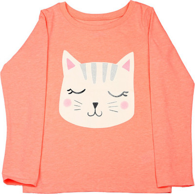 

Carter's Girls Printed Cotton Polyester Blend T Shirt(Pink, Pack of 1
